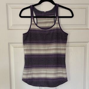 lululemon athletica Striped Racerback Tank - Purple, Gray & White
